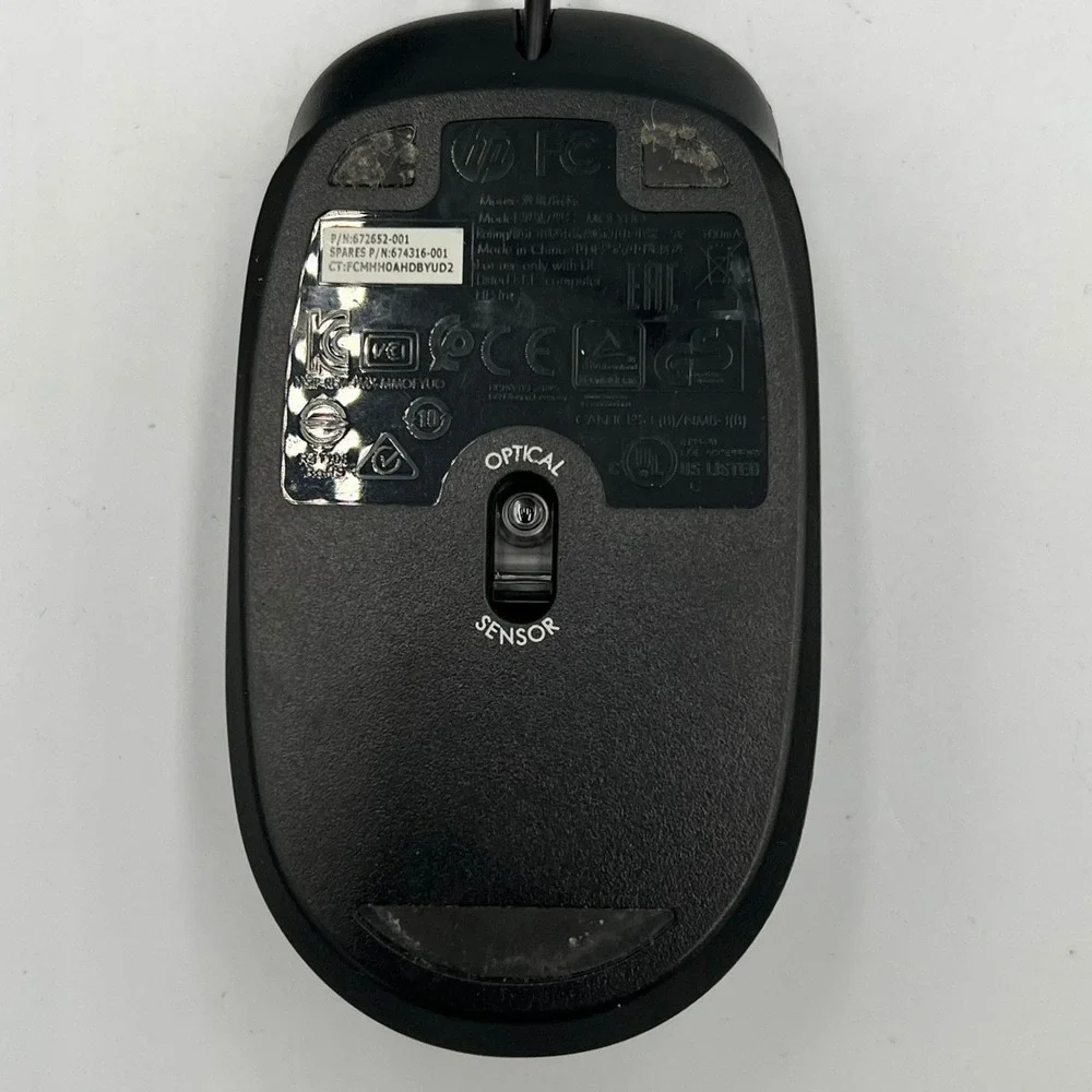 HP Wired Optical Mouse MOFYUO Black Very Good USB-A Computer Peripheral